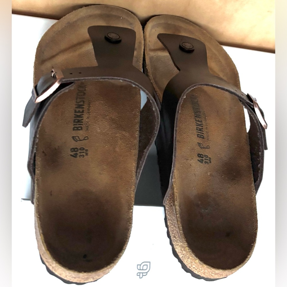 Birkenstock Ramses Sandals Faux Leather Thong Style in Brown EU size 48 = US 15 - Picture 8 of 11